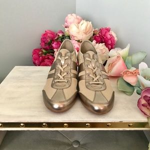 DKNY Raina Wedge Sneakers in Metallic
